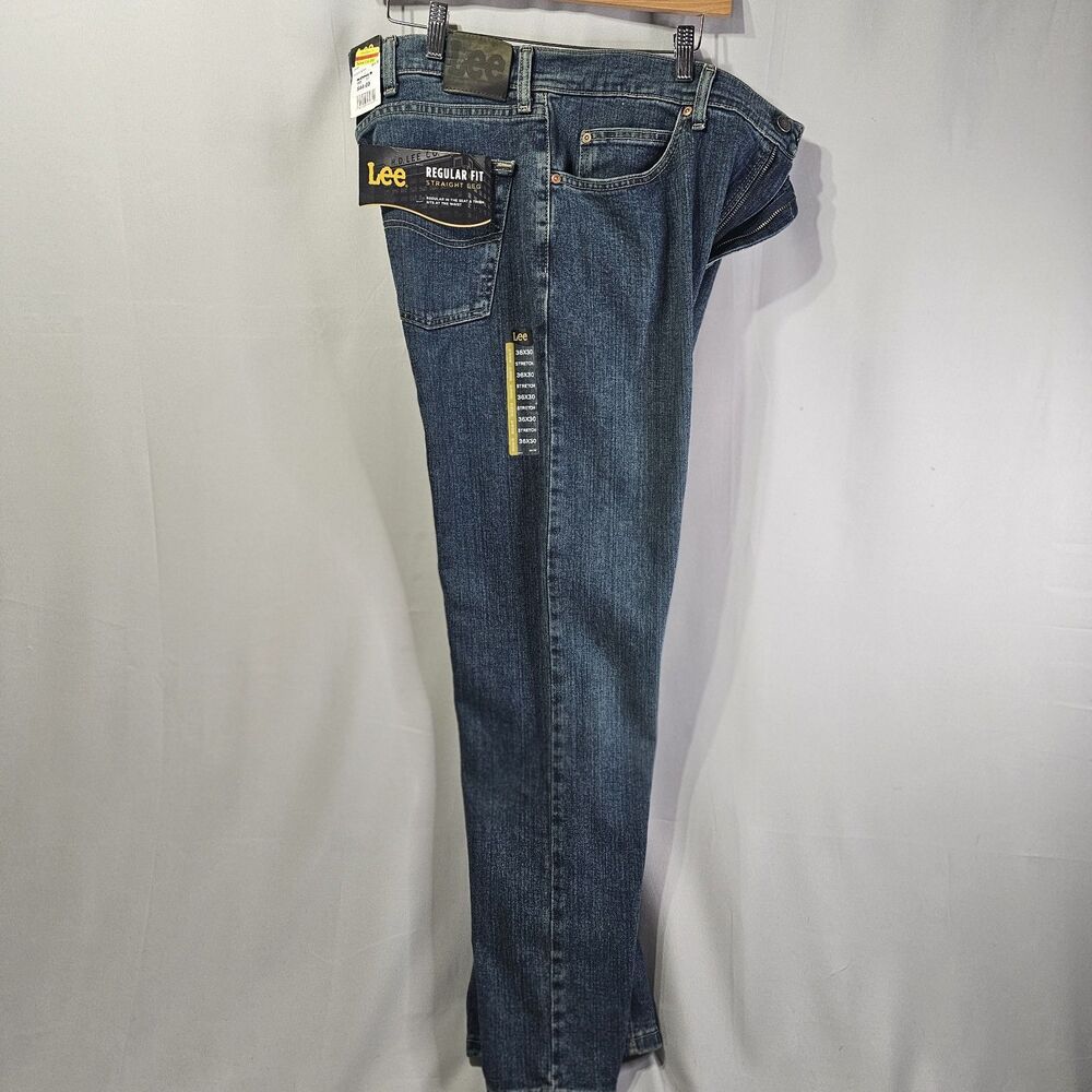 New LEE REGULAR FIT STRAIGHT LEG JEANS Men`s Sizes 99% Cotton 1% Spandex 36x30